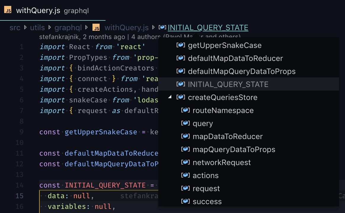 VS Code breadcrumbs