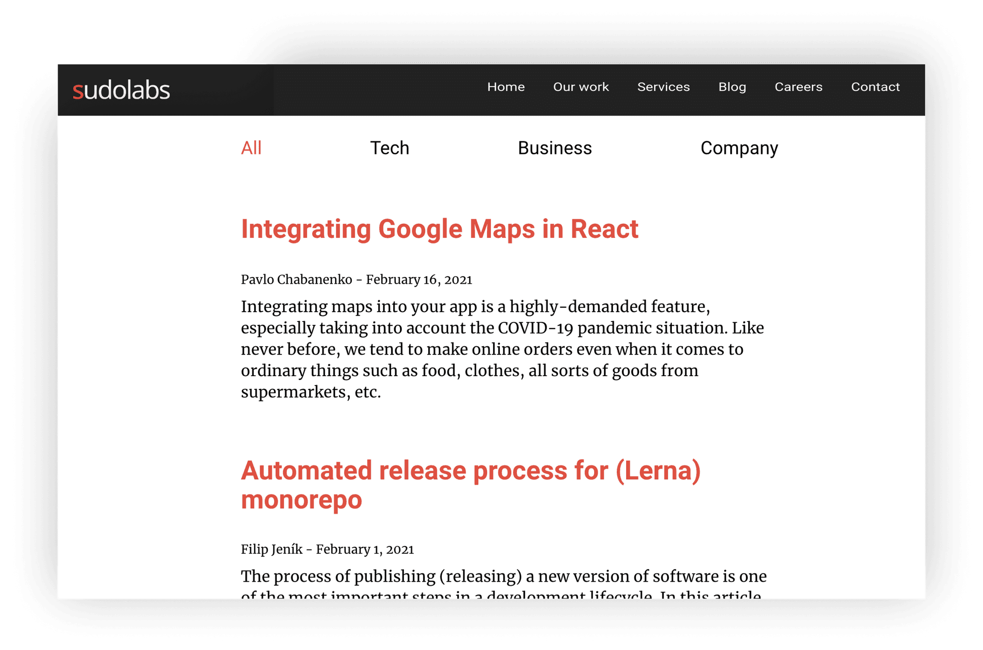 blog page