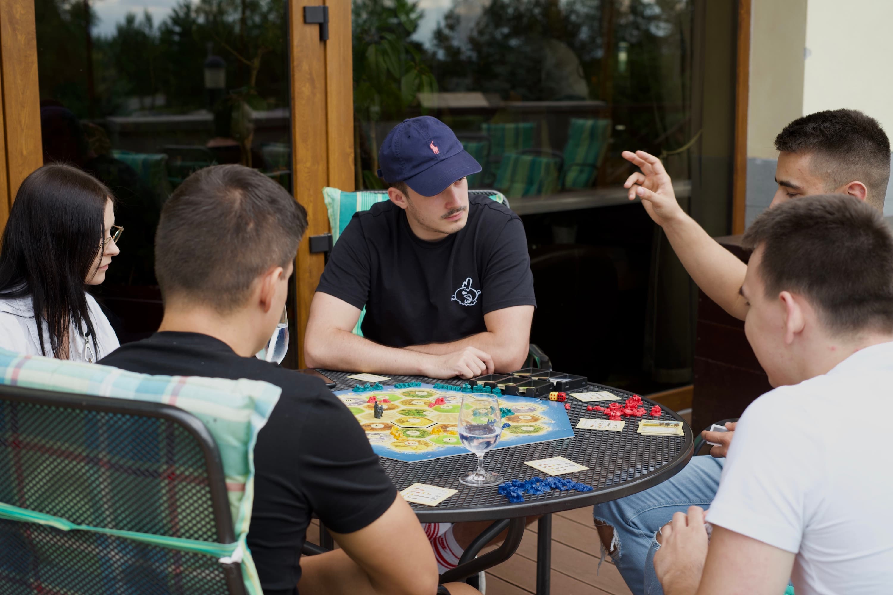 Group of Sudoers playing The Settlers of Catana at the retreat