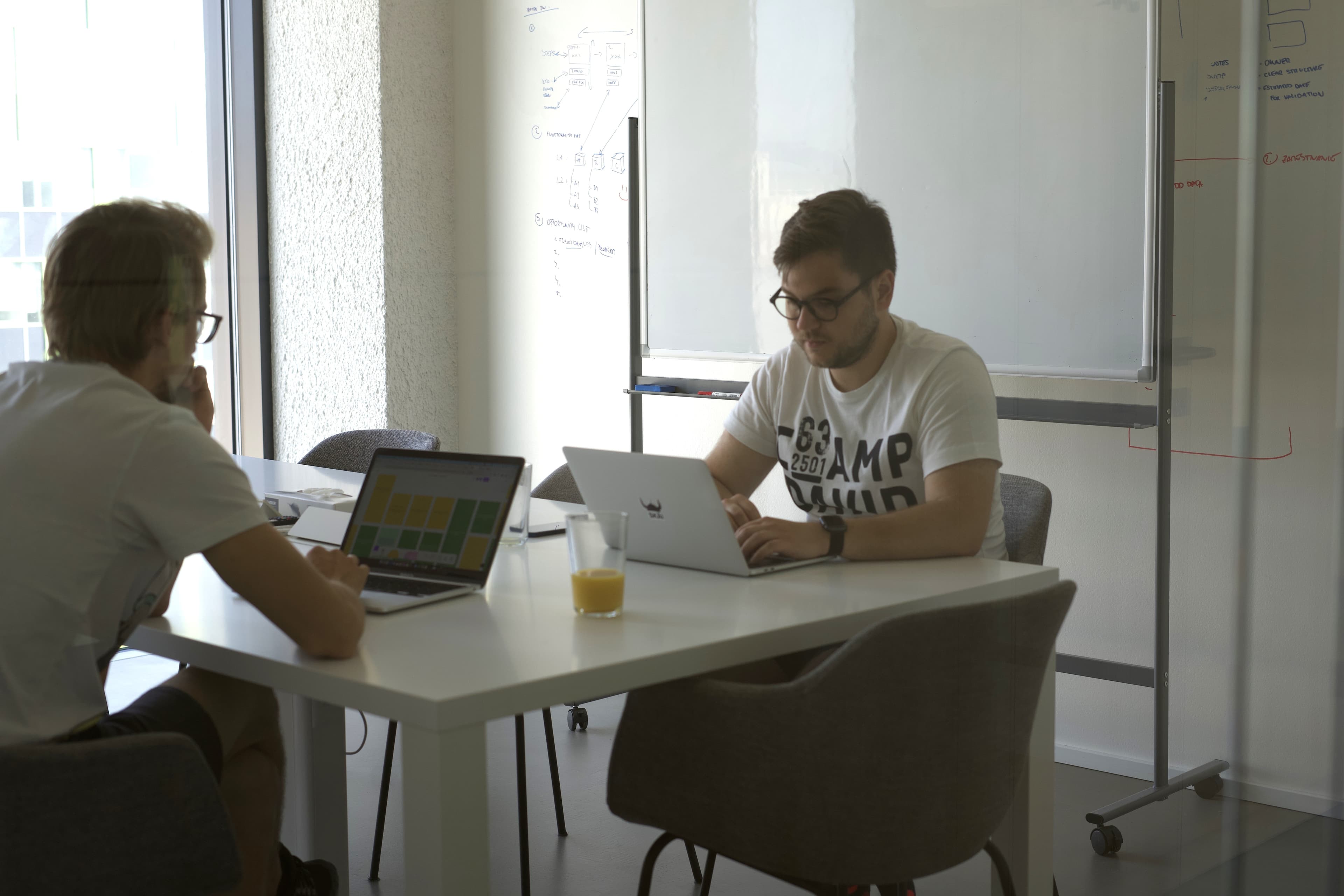 Richard and Ivan discussing the engineering career ladder