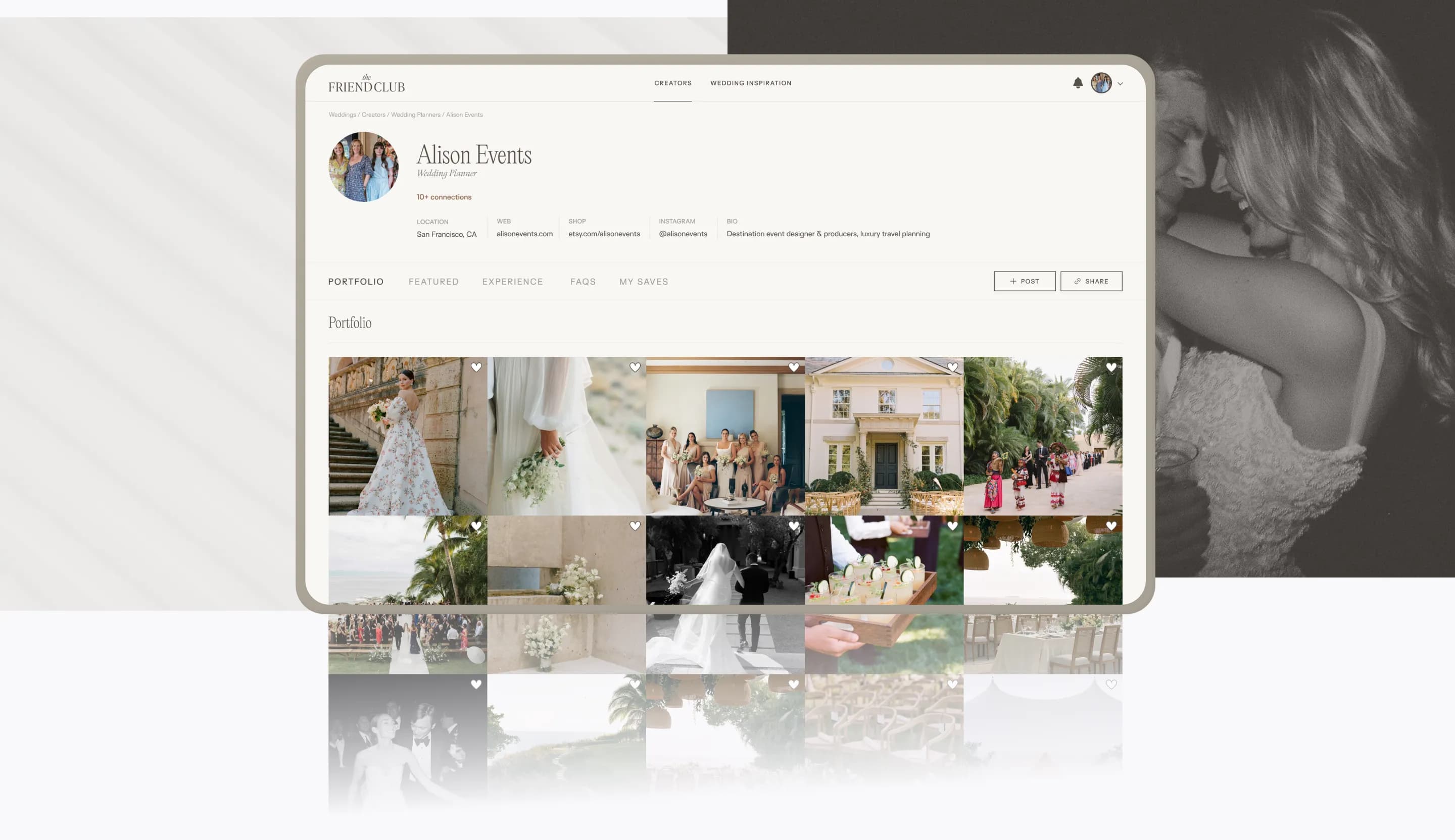 The Friend Club creator profiles and content discovery