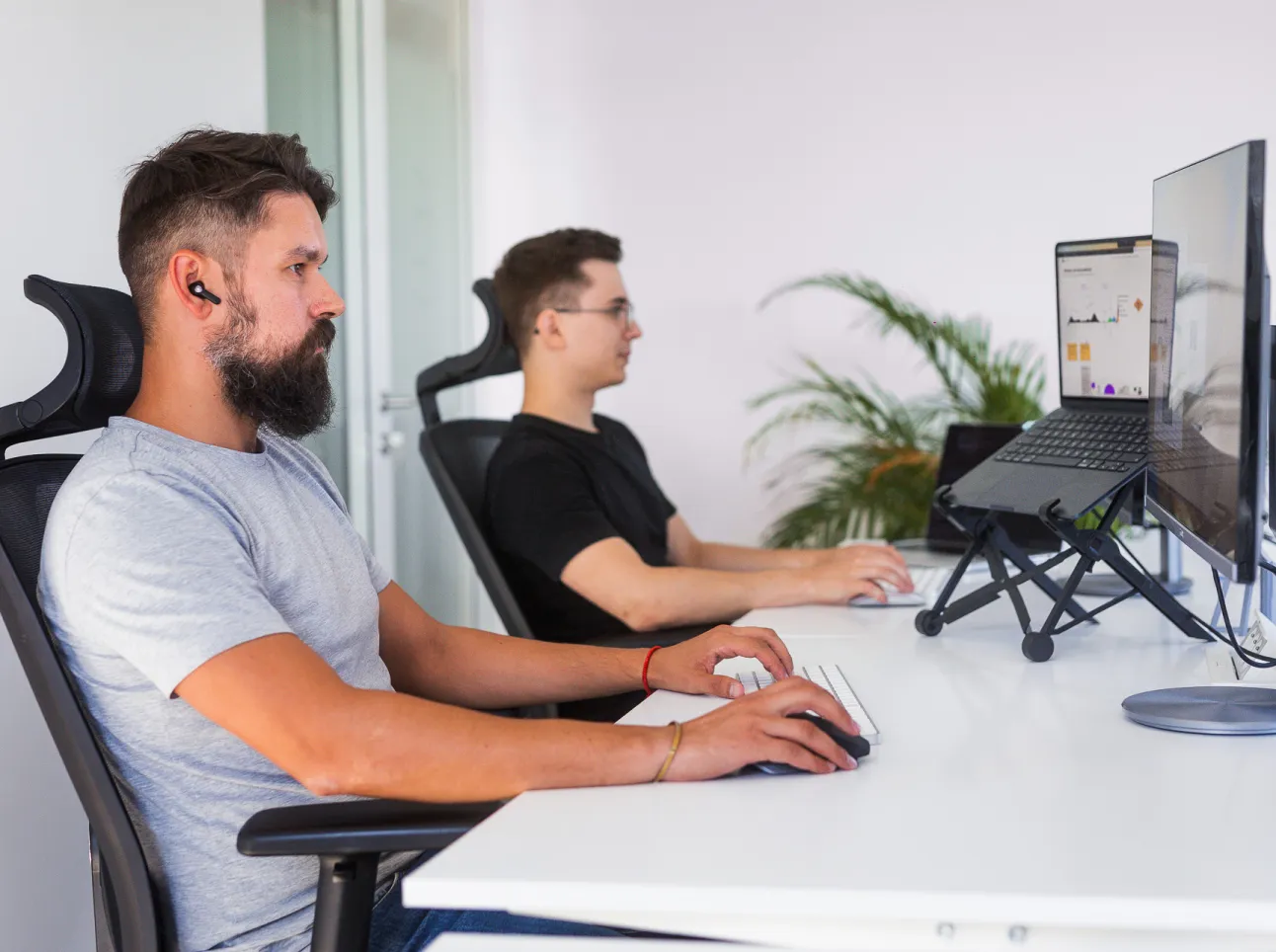 Engineers working on product