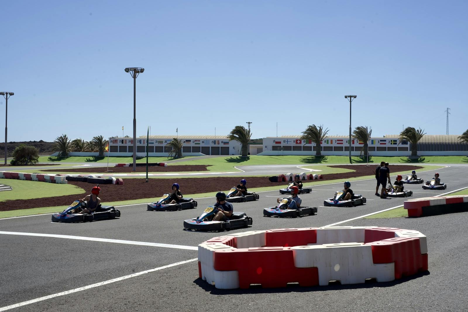 People go-karting near the capital city of Lanzarote