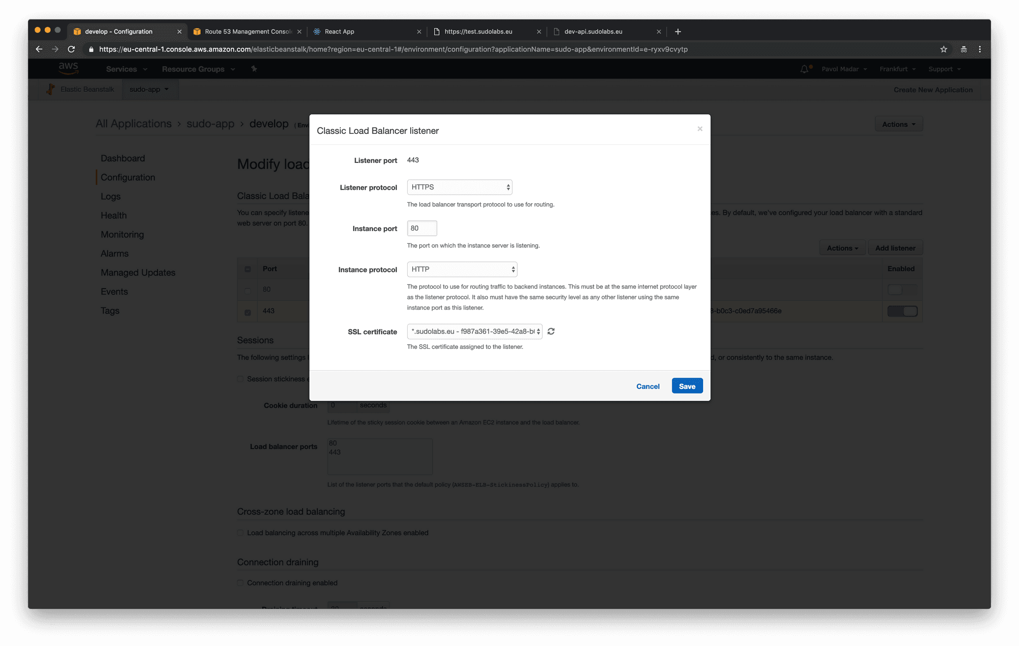 AWS Elastic Beanstalk - add listener for redirecting HTTP to HTTPS