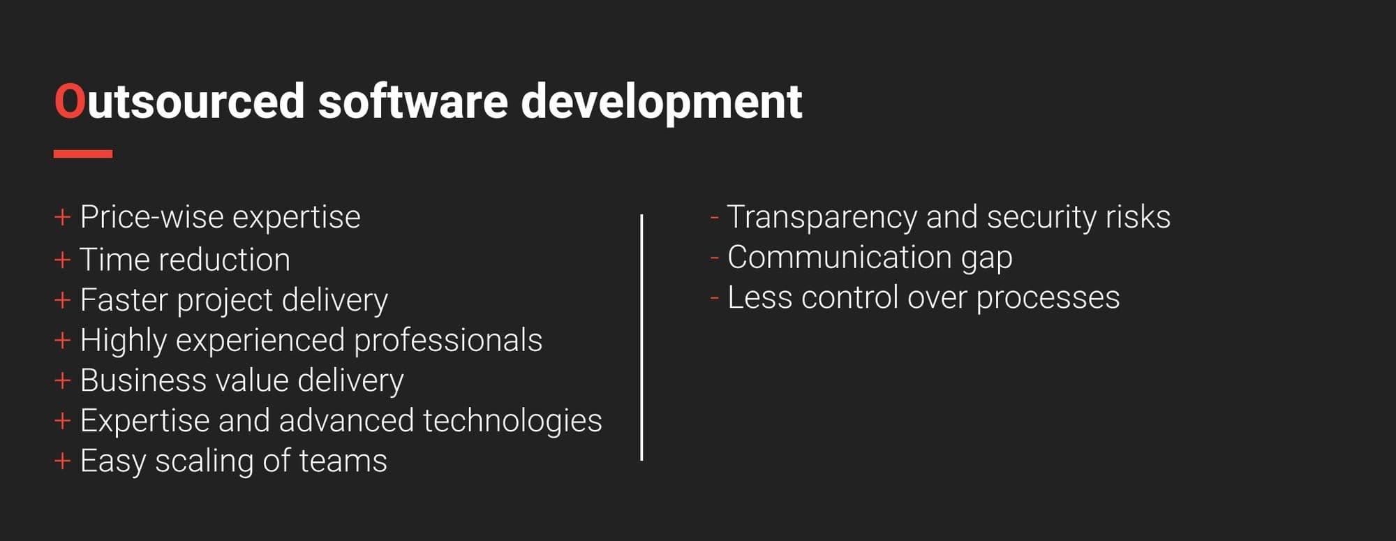 Pros and cons of outsourced software development