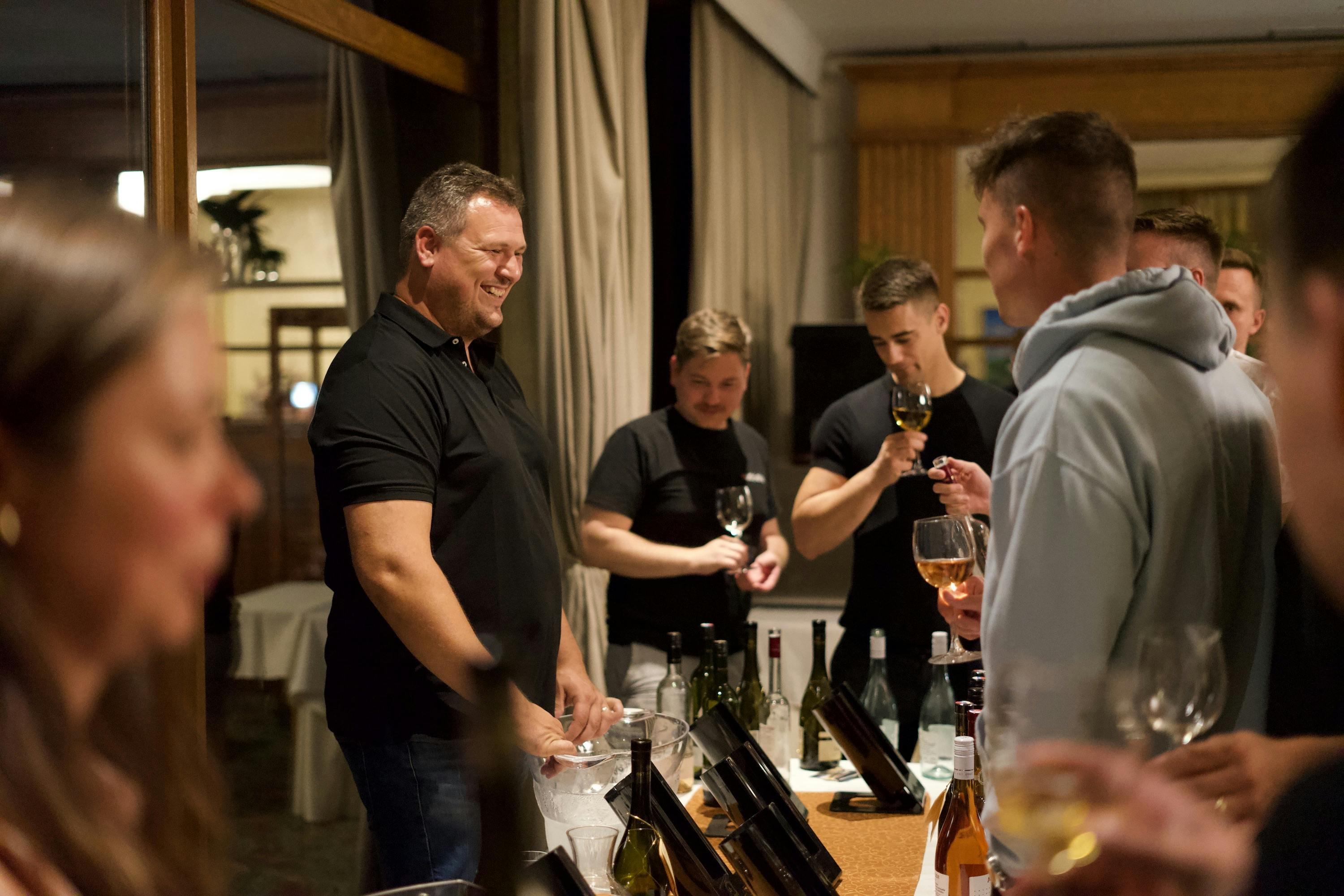 Sudoers tasting local wines and learning about the history of Tokaj region